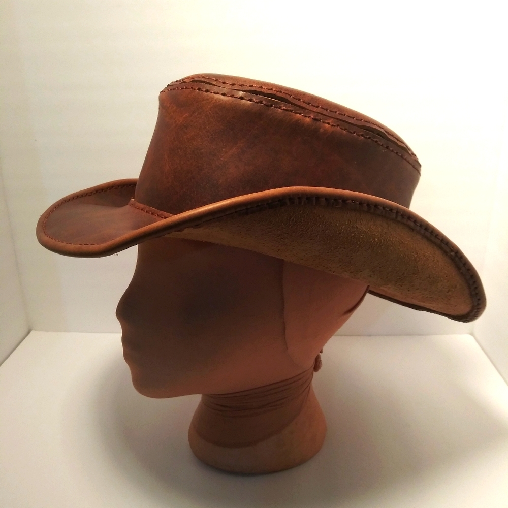 🇺🇸 Hand Made  Outback Style Buffalo Hide Hat